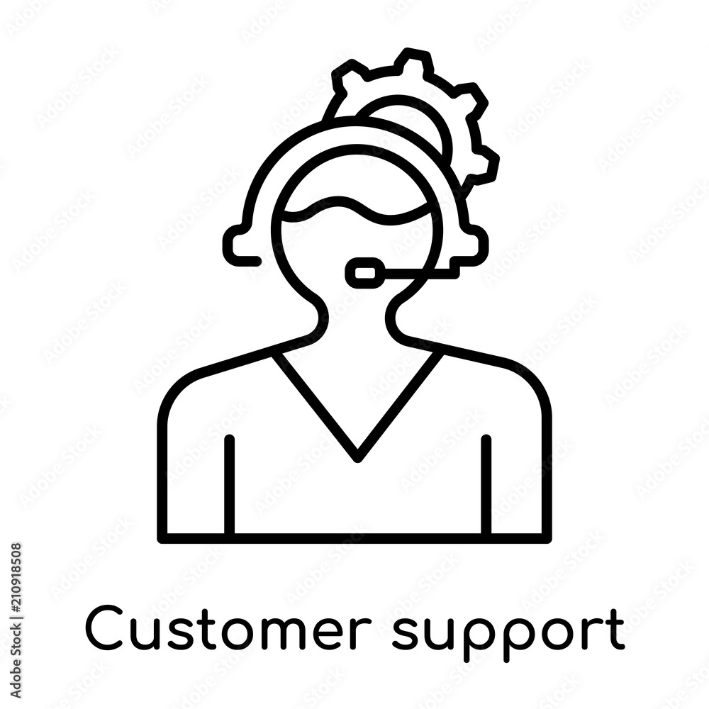 Customer support icon vector sign and symbol isolated on white background, Customer support logo concept