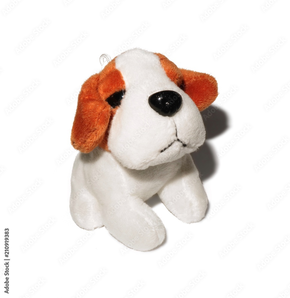 Toy dog made of wool subject on a white background. Toy dog made of wool subject on a white background.