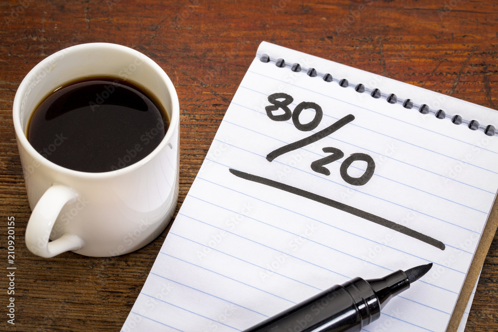 Pareto principle cocnept in notebook Pareto principle cocnept in notebook