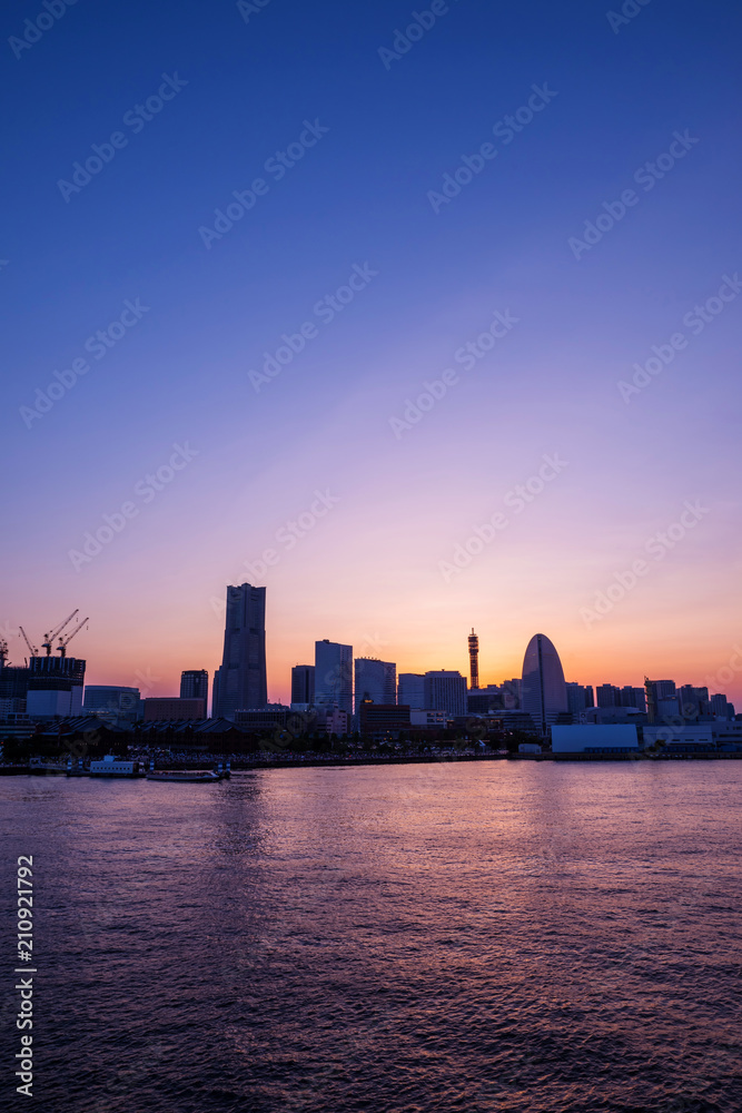 横浜みなとみらいの夕景 横浜みなとみらいの夕景