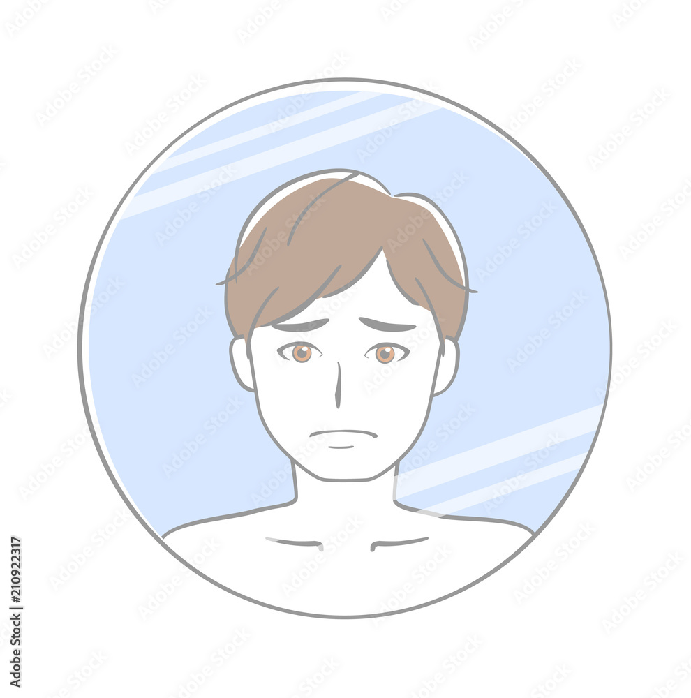 男性 悩む 鏡 男性 悩む 鏡