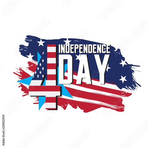 Isolated American independence day emblem