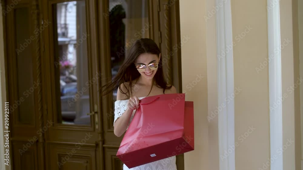 the girl is happy and happy that now she has exactly what she wanted and she does not want to share this.