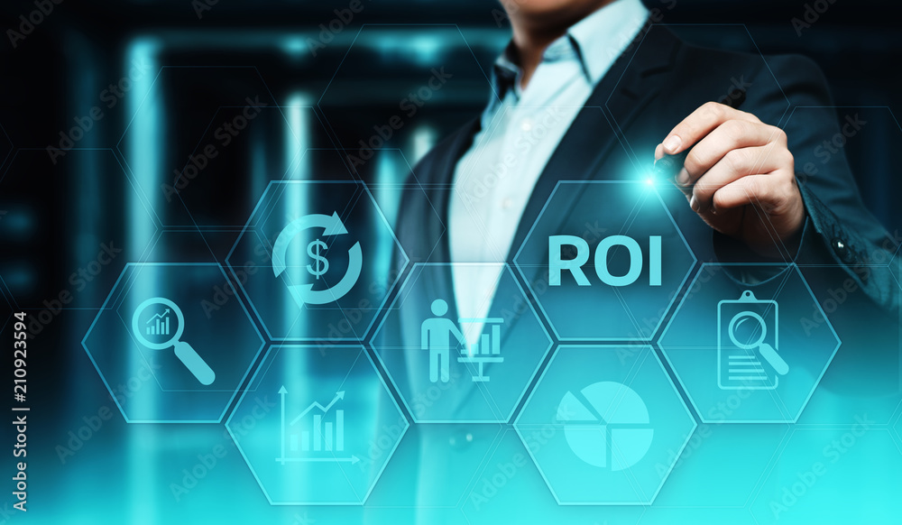 ROI Return on Investment Finance Profit Success Internet Business Technology Concept ROI Return on Investment Finance Profit Success Internet Business Technology Concept