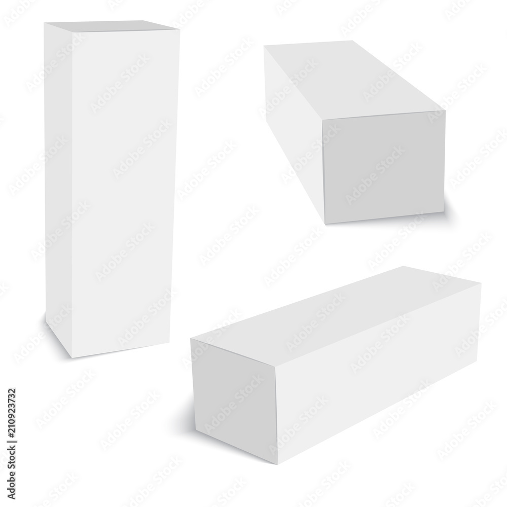 Blank of long cardboard box mock up. Vector. Blank of long cardboard box mock up. Vector.