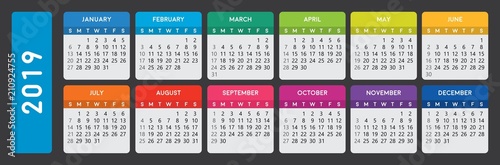 calendar 2019