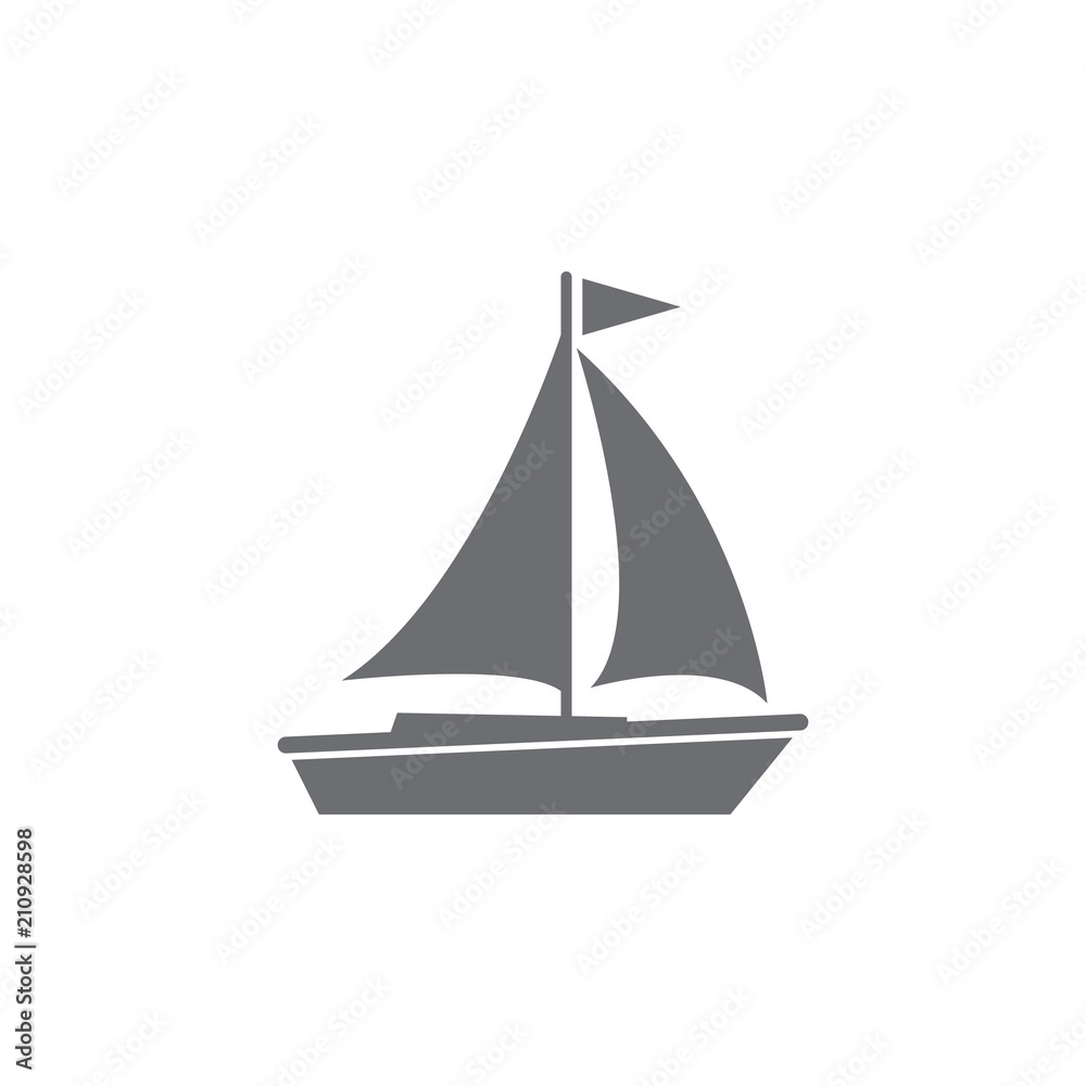 Sailing yacht icon. Simple element illustration. Sailing yacht symbol design from Transport collection set. Can be used for web and mobile
