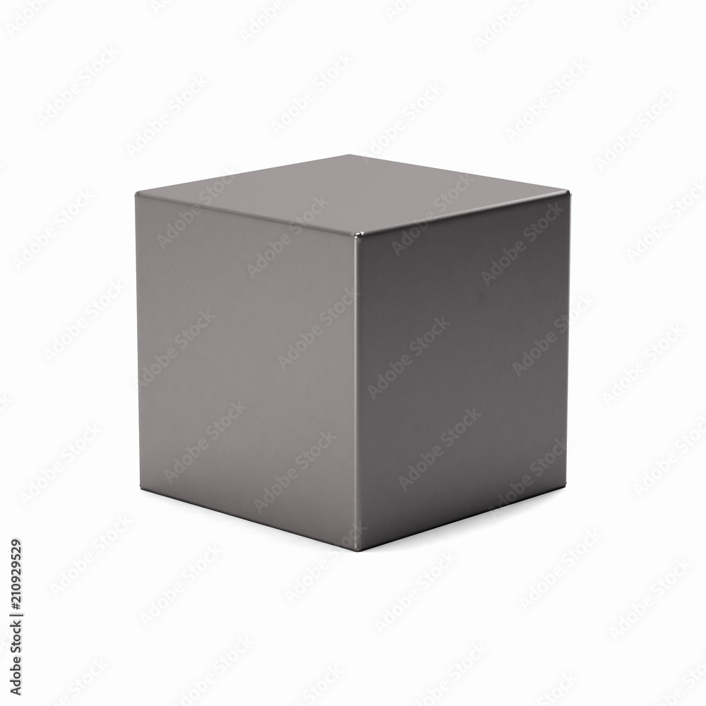 Silver cube isolated on white background. 3D Render Illustration Silver cube isolated on white background. 3D Render Illustration