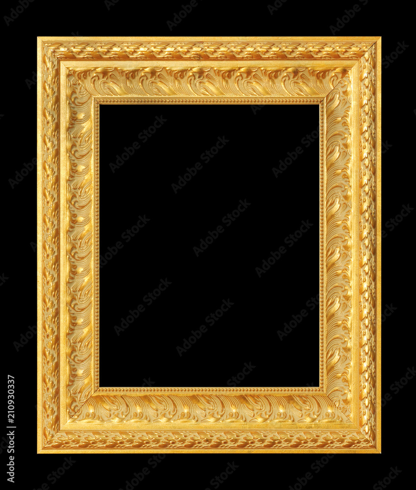 The antique gold frame on the black background The antique gold frame on the black background