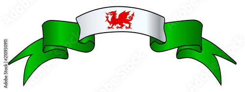 Welsh Flag Icon Satin Ribbon