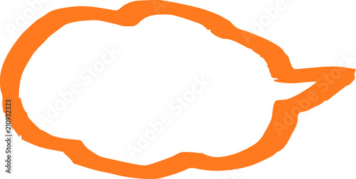 Warm color Speech balloon with Bold line