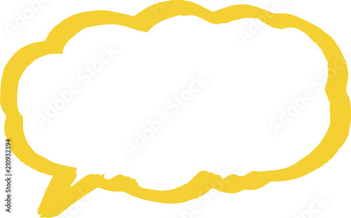 Warm color Speech balloon with Bold line