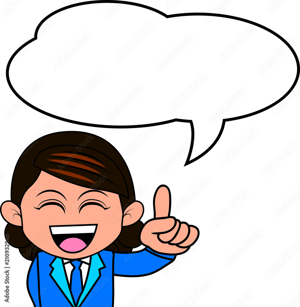A Woman point to text balloon or bubble above her head A Woman point to text balloon or bubble above her head