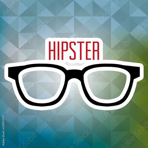 glasses style hipster poster vector illustration design