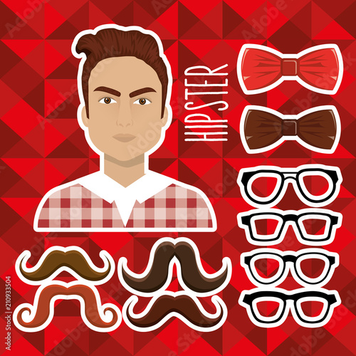 man style hipster character vector illustration design