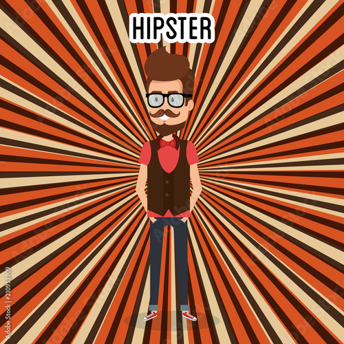 man style hipster character vector illustration design