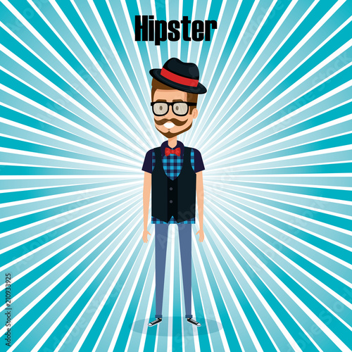 man style hipster character vector illustration design