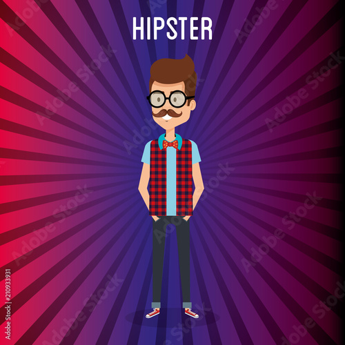 man style hipster character vector illustration design