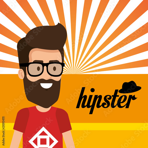 man style hipster character vector illustration design