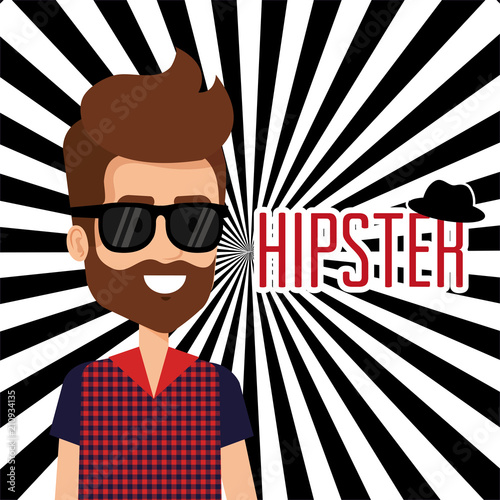 man style hipster character vector illustration design
