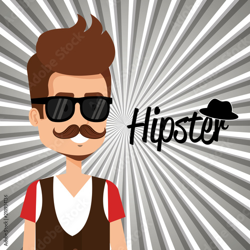 man style hipster character vector illustration design