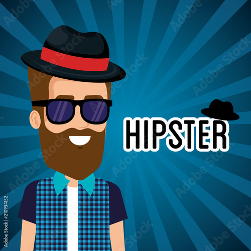 man style hipster character vector illustration design
