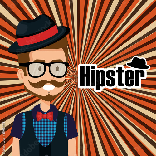 man style hipster character vector illustration design