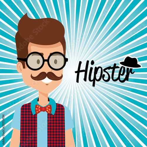 man style hipster character vector illustration design