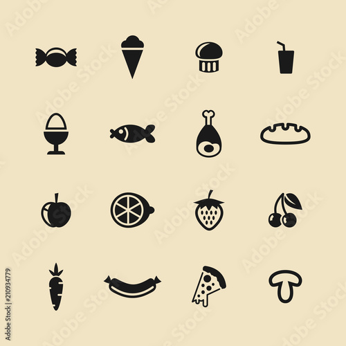 Food icons for cafe and supermarket