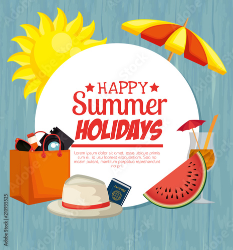 summer holidays set icons vector illustration design