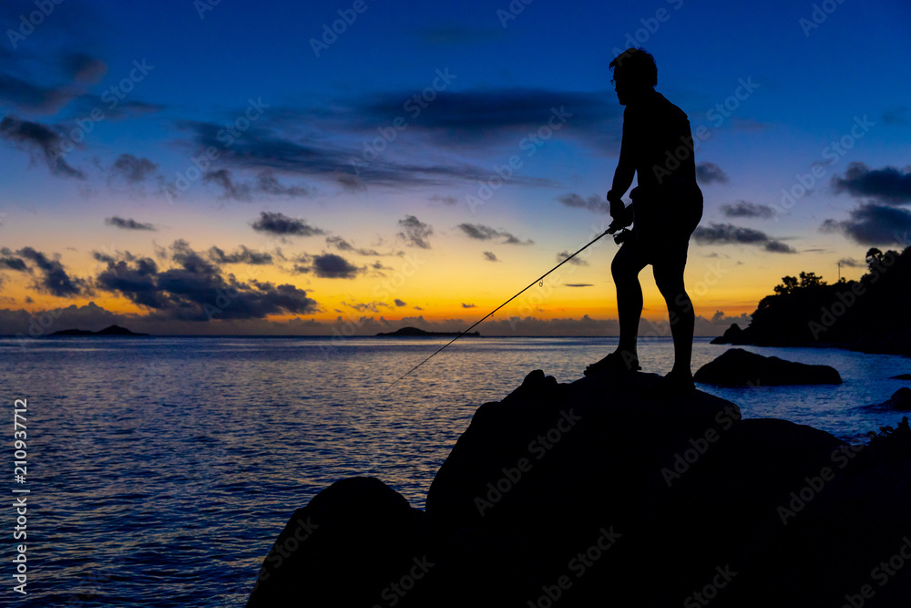 Fishing on twilight