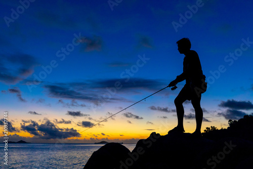 Fishing on twilight