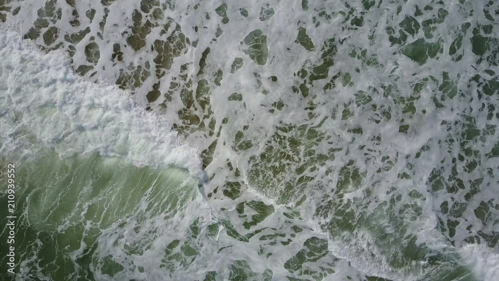 East Hampton Main Beach top down shot of foam formed from crashing waves East Hampton Main Beach top down shot of foam formed from crashing waves