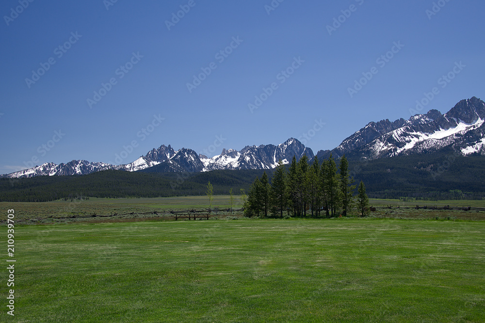 Sawtooth Mountains from Pioneer Park in Stanley, Idaho 1797