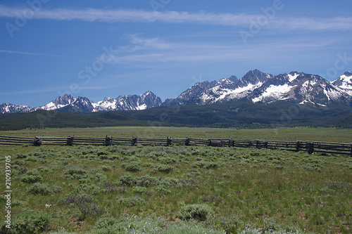 Sawtooth Mountains from Pioneer Park in Stanley  Idaho 1793b