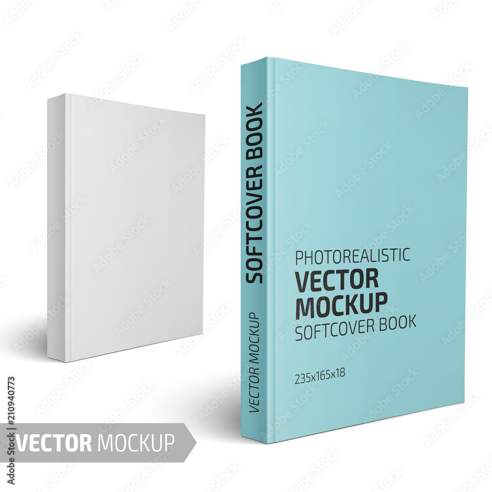 Obraz premium Blank vertical softcover book template.