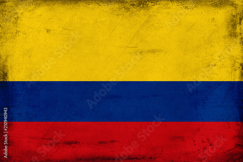 Vintage national flag of Colombia background