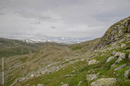 Travel in Norway mountains at summer