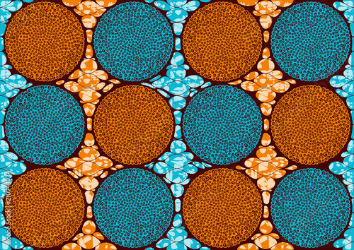 Textile fashion african print fabric super wax, Ankara prints, abstract seamless, vector illustration file.