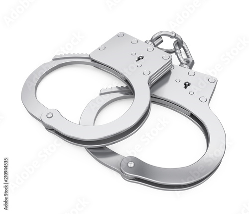 Metal Handcuffs Isolated