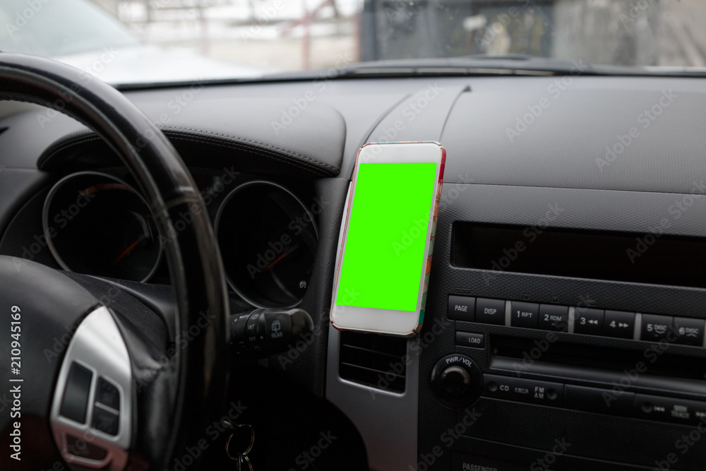 Smartphone isolated screen holder Smartphone use Navigate GPS concept