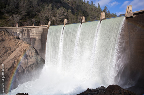 Water Cascading Over Lake Clementine Dam