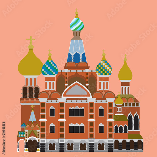 vector of Church of the Savior on Spilled Blood,st.petersburg Russia