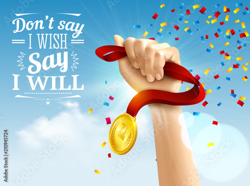 Achievement Quotes Reslistic Illustration