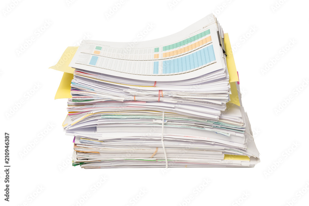 Stack of business papers isolated on white background Stack of business papers isolated on white background