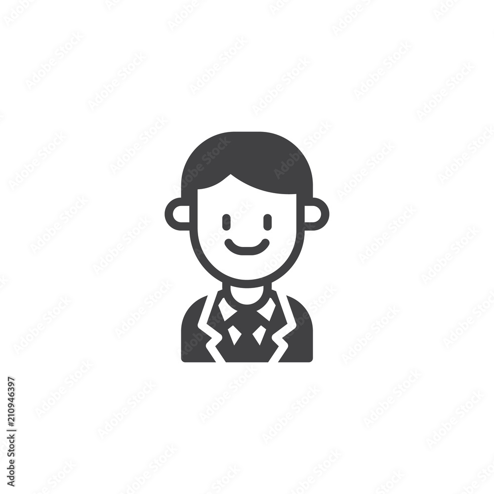 Office worker vector icon. filled flat sign for mobile concept and web design. Businessman portrait simple solid icon. Symbol, logo illustration. Pixel perfect vector graphics Office worker vector icon. filled flat sign for mobile concept and web design. Businessman portrait simple solid icon. Symbol, logo illustration. Pixel perfect vector graphics
