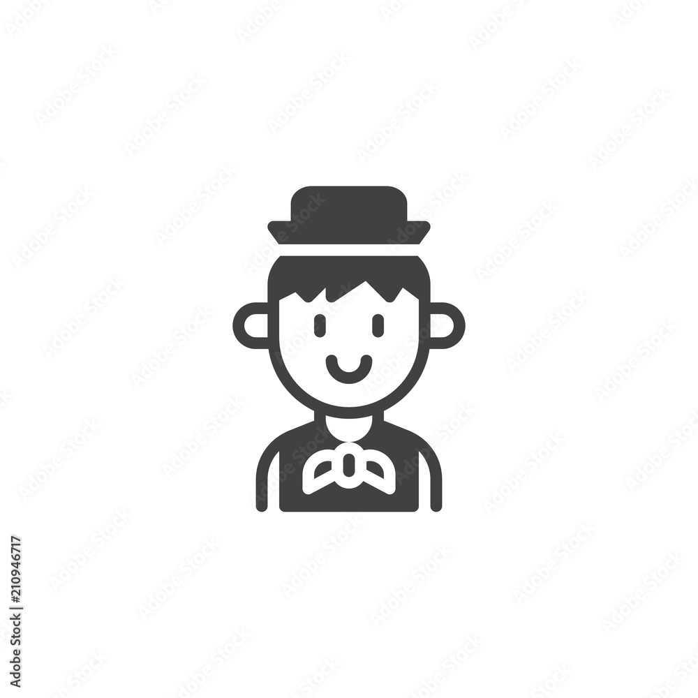 Guide person vector icon. filled flat sign for mobile concept and web design. Traveler man simple solid icon. Symbol, logo illustration. Pixel perfect vector graphics