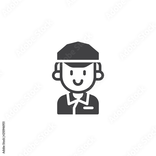 Delivery courie vector icon. filled flat sign for mobile concept and web design. Postman simple solid icon. Symbol, logo illustration. Pixel perfect vector graphics
