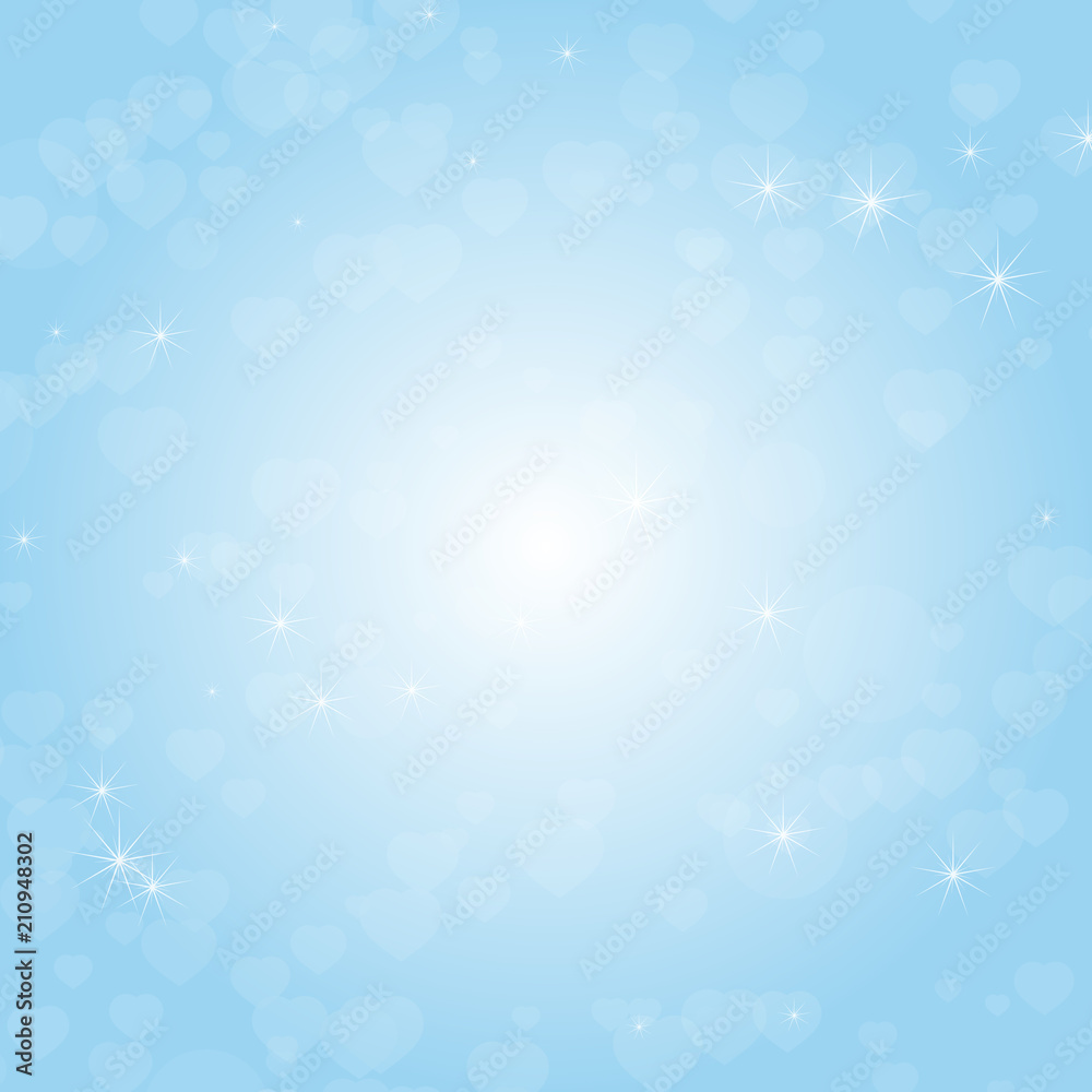 Colorful abstract background with hearts, stars and circles. Simple flat vector illustration.