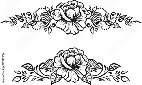 Ethnic indian line art border